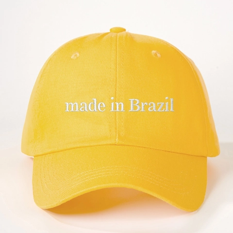 Baseball Cap Made In Brazil Embroidery Polyester Hat Adjustable Sunshade Curved Brim Casual Sports Style For Men Women