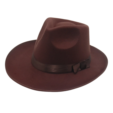 Fedora Hat Felt Texture Wide Brim Bow Ribbon Vintage British Style Jazz Cap Unisex Elegant Fashion