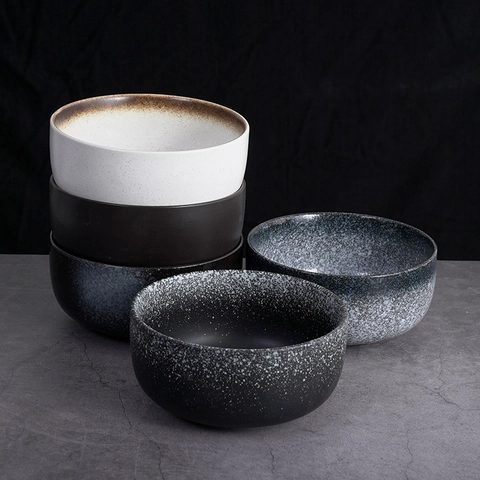 Bol Ramen En Céramique Style Japonais Vintage Émaillé Grand Bol À Soupe Salade Porcelaine Compatible Micro-ondes