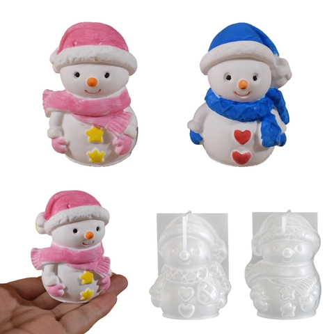 Snowman Silicone Mold 3D Christmas DIY Crafting Tool For Candle Resin Gypsum Soap Making Festive Decoration