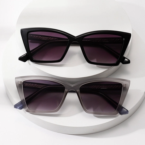 Modische Cat Eye Sonnenbrille Retro Übergroß Quadratischer Rahmen Kunststoff PC Verlaufsgläser UV400 Schutz Damen
