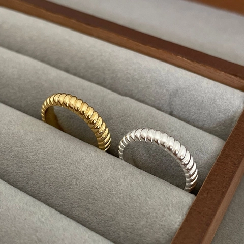 Anello In Argento Sterling 925 Spirale Intrecciata Texture Ondulata Fascia Aperta Regolabile Stile Francese Gioielli Minimalisti