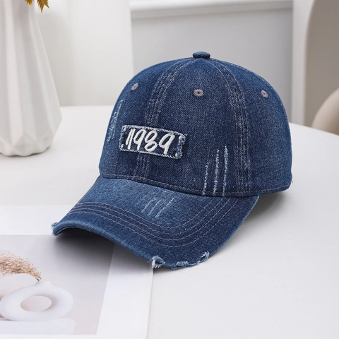 Berretto Da Baseball Denim Lavato Distressed Ricamato Regolabile Retro Cotone Cappello Sole Per Uomo E Donna
