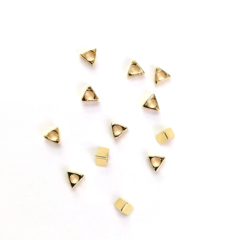 Driehoekige Tussendoorkralen Geometrisch Koper Voor Doe-Het-Zelf Sieraden Maken Armband Ketting Accessoires-Gepolijste Metalen Bevindingen