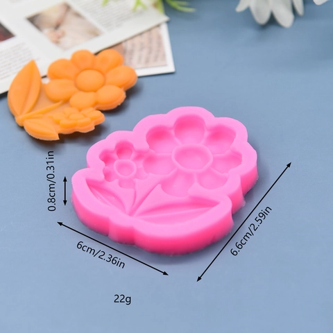 Flower Silicone Mold Double Daisy Fondant Cake Decorating Chocolate Plaster Soap DIY Craft Flexible Non-stick Pink