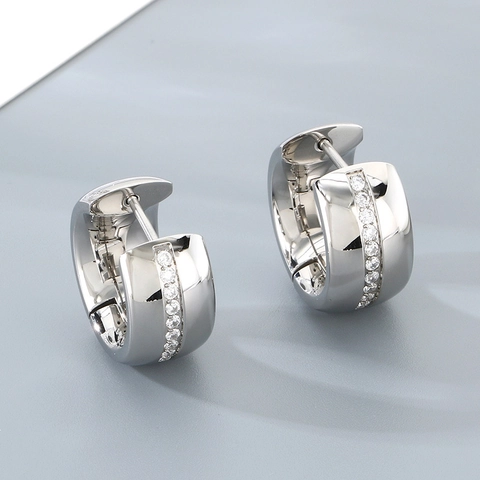 Edelstahl Huggie Hoop Ohrringe Mit Zirkonia Reihe Minimalistisch Geometrisch Koreanische Mode Für Männer Und Frauen