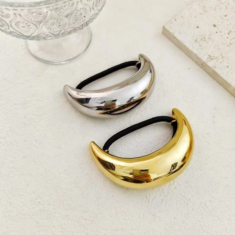 Haargummis Aus Edelstahl Pferdeschwanzhalter Metallbogen Minimalistisch Kopfschmuck Ins Stil Für Damen