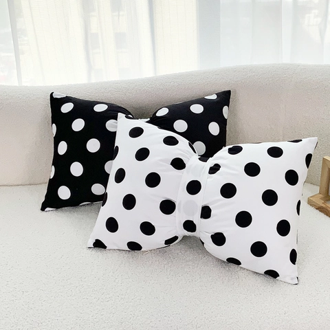 Strik Sierkussen Kussenhoes Fluweel Polyester Stippen Gestreepte Pompon Bies Zoet Noords Woondecoratie Voor Meisjes Vrouwen