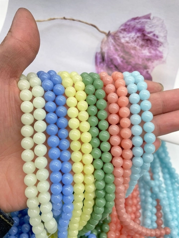 Luminous Round Loose Beads Glow In The Dark Noctilucent Synthetic Stone For DIY Jewelry Making Bracelet Crafting Polished