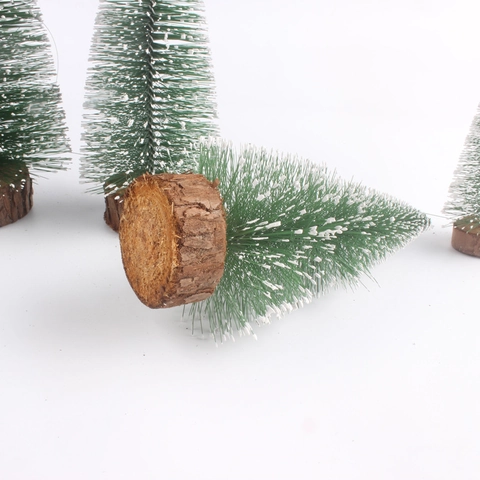 Mini Künstlicher Weihnachtsbaum Schneebedeckt Kiefer Mit Holzsockel Schreibtisch Deko Festlich Feiertag Heim Party Dekor