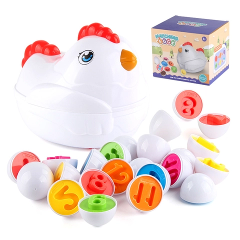 Eier Passendes Lernspielzeug Set Huhn Form Aufbewahrungsbox Montessori Farbe Form Zahl Erkennung Lernspielzeug Für Jungen Mädchen