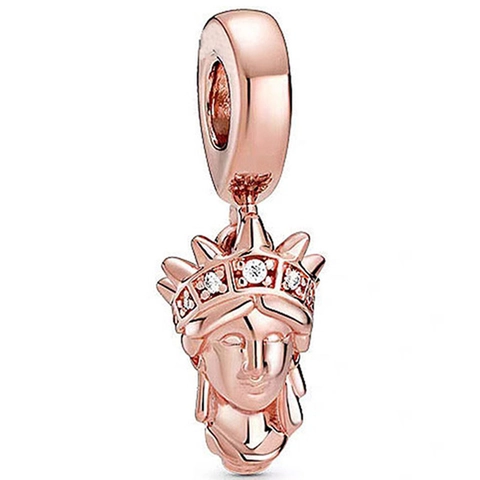 Rose Gold Alloy Zirconia Heart Star Charms Beads For DIY Bracelet Necklace Making Jewelry Findings Mother's Day Gift For Women