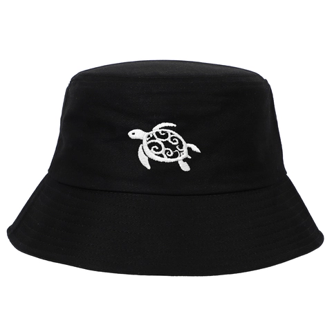 Katoenen Vissershoed Met Schildpadoridborduring Zonbescherming Ademend Outdoor Strand Zomer Reizen Hip Hop Unisex
