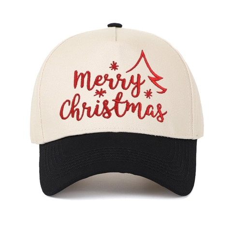 Weihnachts Baseball Cap Baumwolle Merry Christmas Stickerei Color Block Verstellbare Snapback Holiday Mütze Unisex
