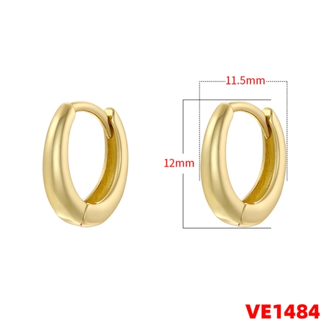 Boucles d'Oreilles Créoles Ovales en Cuivre Plaqué Or Vintage Minimaliste en Forme de U Géométrique Bijoux de Mode pour Femmes