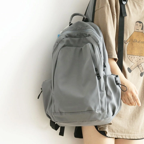 Japanese Minimalist Backpack Large Capacity Nylon Laptop Bag Lightweight School Travel Rucksack For Men Women Simple