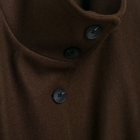 Manteau Cape Femme Style Britannique Col Montant Ceinture Veste En Laine Courte Ligne A Élégant