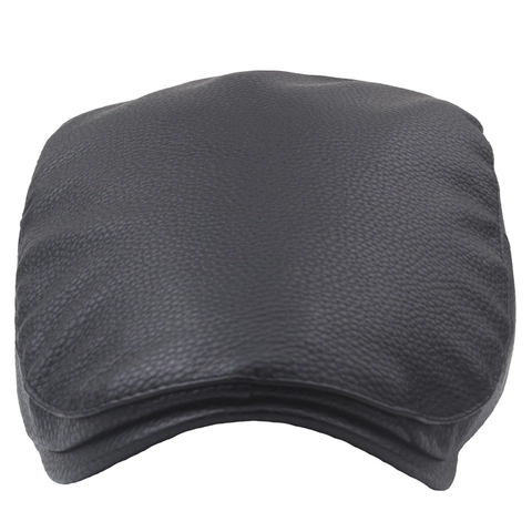 Herren Schiebermütze Kunstleder Litschistruktur Retro Ivy Cap Winddicht Warm Newsboy Hut Für Herbst Winter