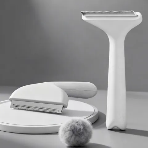 Pettine Per La Rimozione Dei Peli Per Animali Domestici Acciaio Inossidabile Denti A V Impugnatura Ergonomica ABS Spazzola Districante