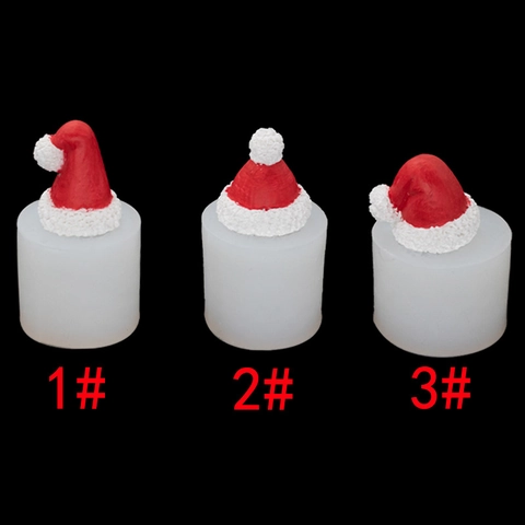3D Christmas Hat Silicone Mold Realistic Knitted Texture DIY Baking Fondant Chocolate Candle Resin Clay Festive Decor