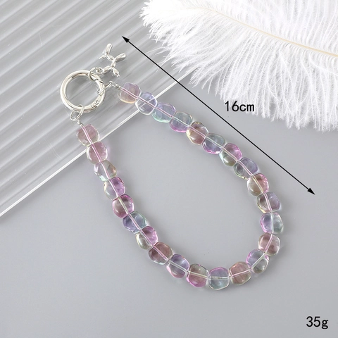 Cadena de Teléfono con Abalorios de Cristal de Lujo Colgante de Bolso de Corazón con Perro de Globo de Aleación