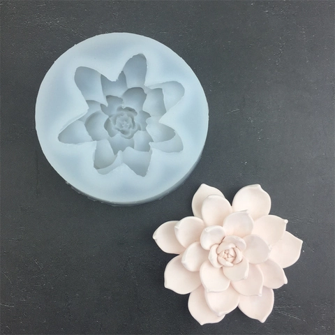 Succulent Flower Silicone Mold 3D Lotus Shape For Cake Decorating Soap Making Aromatherapy Candle Resin DIY Craft Handmade