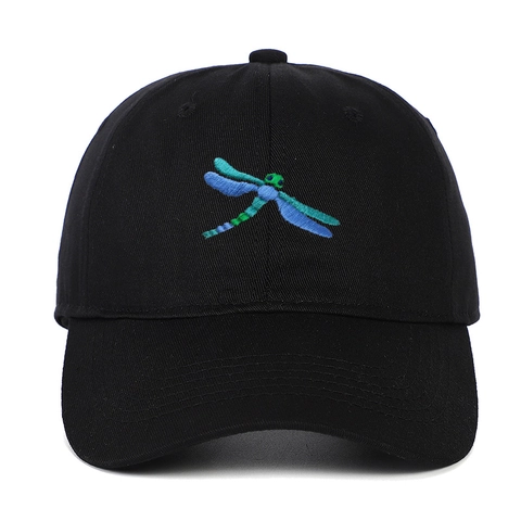 Berretto Da Baseball In Cotone Con Ricamo Libellula Visiera Curva Fibbia In Metallo Regolabile Casual Esterno Per Adulto