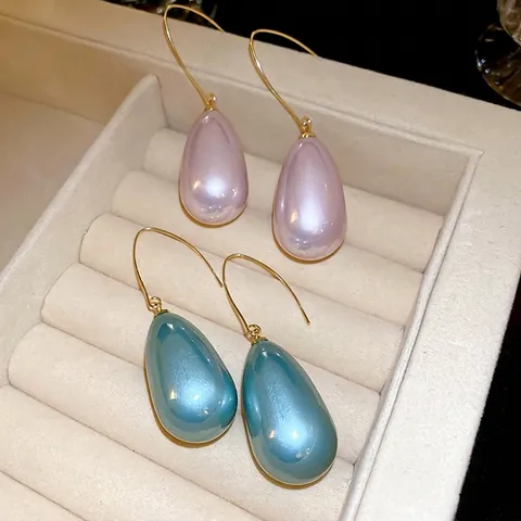 Orecchini A Goccia Per Donna Con Perno In Argento Sterling 925 Rame Perla Artificialto Chic Francese Elegante Gancio