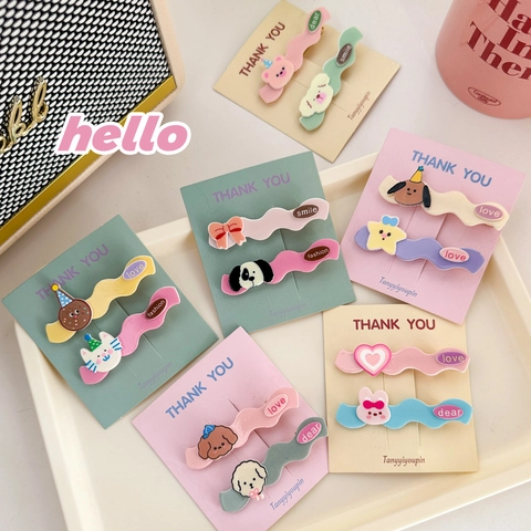 Süße Cartoon Tier Haarklammern Acryl Wellenförmige Entenschnabel Clips Barrettes Japanischer Stil Für Frauen Mädchen Studenten