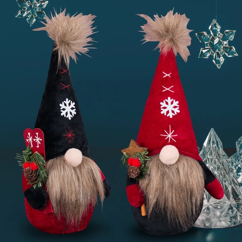 Gnomo De Navidad De Peluche Decoración De Enano Tomte Sueco Sin Rostro Con Gorro De Copos Y Barba Larga Para Hogar