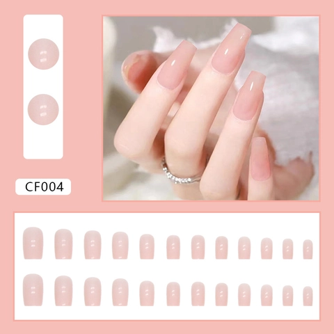 Glanzende Effen Kleur Press On Nagels ABS Kunststof Medium Vierkante Draagbare Kunstnagels Duurzame Manicure Vrouwen