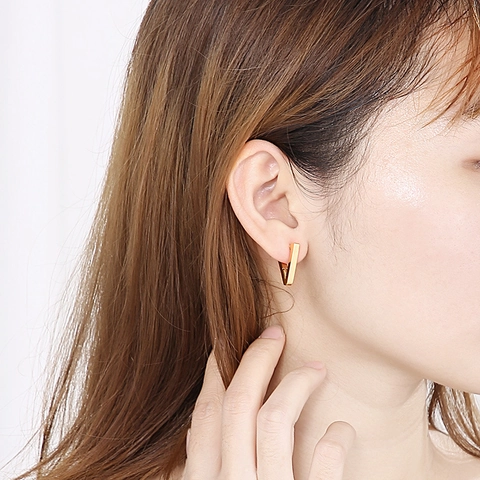 Orecchini A Cerchio Geometrici Minimalisti A Triangolo Acciaio Inossidabile Gioielli In Metallo Lucido Per Uomini E Donne Moda