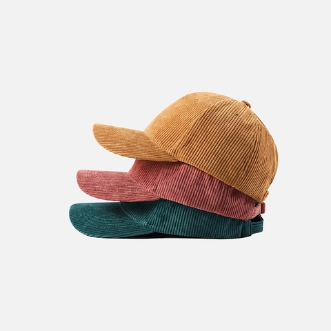 Vintage Corduroy Baseball Cap For Women Men Autumn Winter Warm Solid Color Adjustable Sun Hat Casual Outdoor Tongue Hat