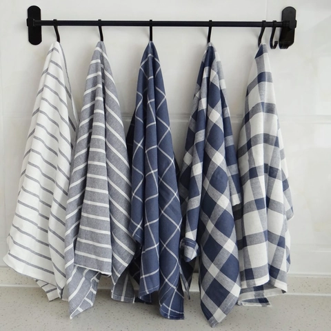 Waffle Texture Tea Towel Cotton Linen Absorbent Kitchen Dish Cloth Napkins Nordic Style Home Dining Table Decor