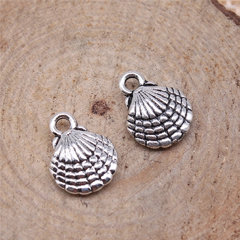 Shell Charms Mini Scallop Alloy Pendants DIY Jewelry Making Accessories For Earrings Bracelets Retro Vintage Style