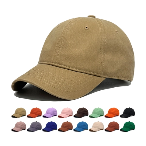 Washed Cotton Baseball Cap Atmungsaktive Sonnenschutz Outdoor Verstellbare Soft Top Klassische Peaked Hat Für Damen Herren