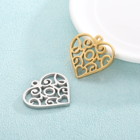 Ciondolo A Cuore Vuoto In Acciaio Inossidabile Filigrana MOM Charms Per Fai Da Te Collana Bracciale Accessorio Di Gioielleria