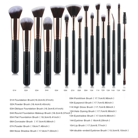 Professionele Make-up Borstels Zachte Synthetische Vezels Houten Handvat Foundation Poeder Oogschaduw Cosmetische Tools