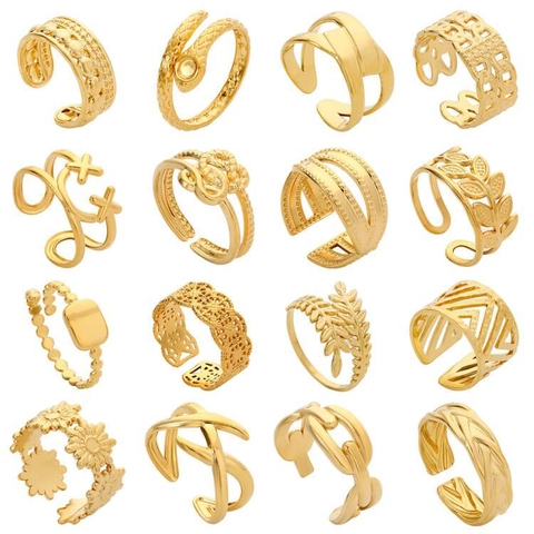 Anello Aperto Regolabile In Acciaio Inossidabile Gioielli Geometrici Minimalisti Per Donna Design Di Nicchia Personalizzato