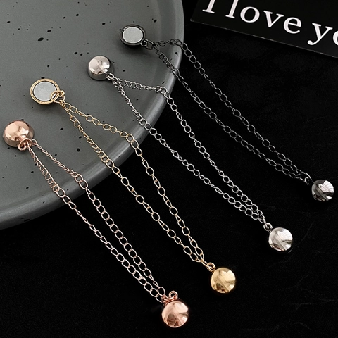 Magnetic Garment Adjustment Clips Metal Chain No-Sew Clothes Shortener For T-Shirt Pants Sleeves Fixed Buckle Accessories