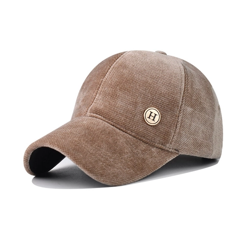 Berretto Da Baseball Da Donna Velluto A Coste Stile Coreano Regolabile Cappello Da Sole Con Lettera H