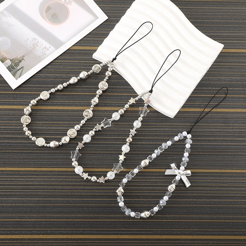 Cordino Per Cellulare Con Perline Colorate In Acrilico Künstliche Perle Sintetiche Catena Anti-Smarrimento Moda Da Donna