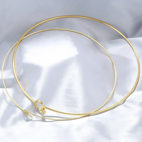 Minimalist Stainless Steel Choker Necklace For Women Simple Round Circle Neck Ring Gold Silver Plated Fashion Jewelry Accessories