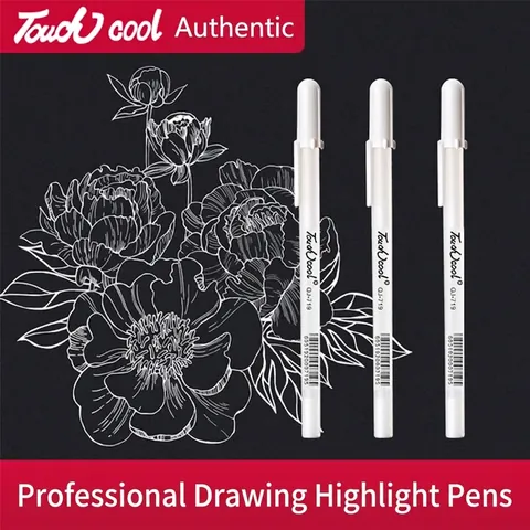 Highlight Pens White Gold Silver Ink Waterproof Fine Point For Art Sketching Drawing Manga Illustration Bullet Tip Plastic