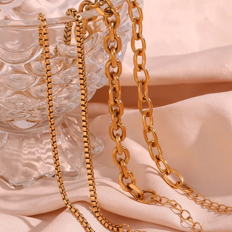 Fashion Stainless Steel Anklet Gold Plated Minimalist Chain Foot Jewelry For Women Waterproof Vacuum Plated Anklet Gift