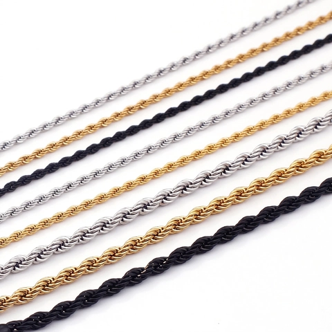 Collana Catena A Corda Acciaio Inossidabile Maglia Torta Gioielli Classico Punk Hip Hop Accessorio Di Moda Unisex