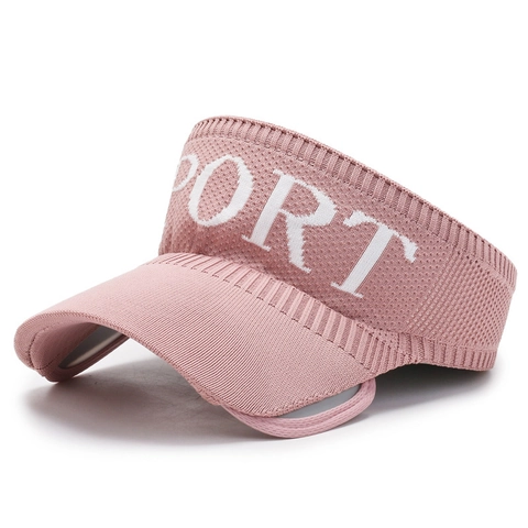 Visera De Punto Transpirable Sin Top Deporte Letra Aire Libre Correr Tenis Golf Verano Sombreado Para Mujeres Hombres