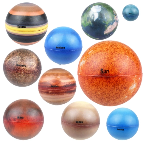Solar System Planet Stress Balls PU Foam Squeezable Education Science Desktop Decor For Kids Adults Soft Planet Model