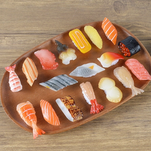 Realistic Simulation Sushi Models Artificial Food PVC Lifelike Nigiri Salmon Shrimp For Home Kitchen Photography Props
