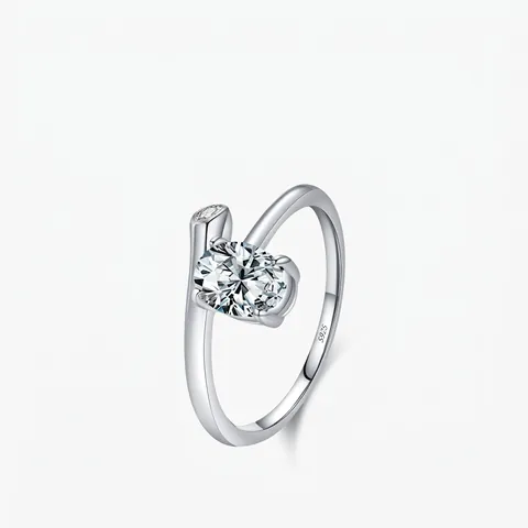 Elegante Anello In Argento Sterling 925 Per Donna Con Zirconia Cubica Ovale O A Pera Design Bypass Gioiello Raffinato